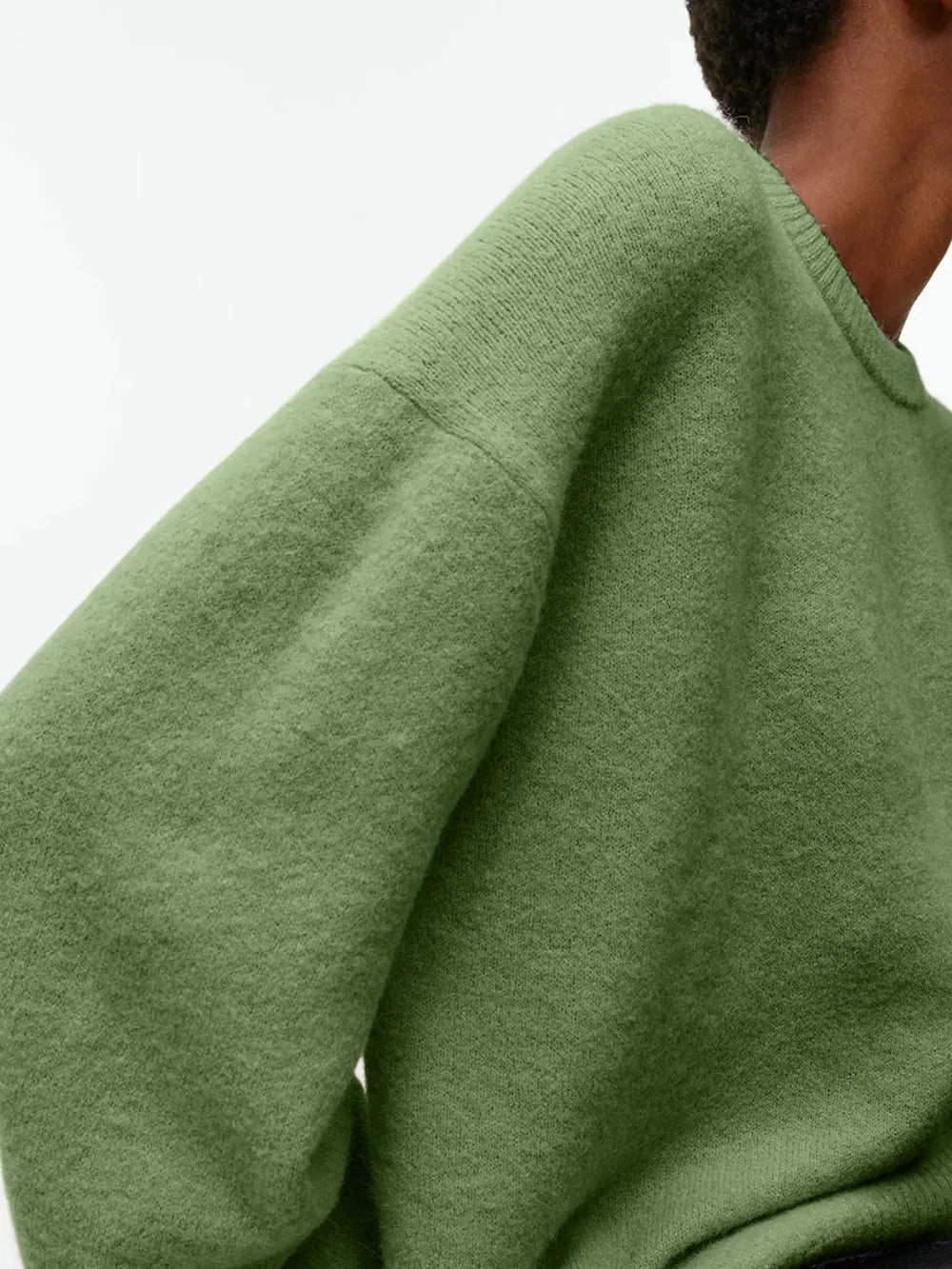 Pull col rond en coton cachemire