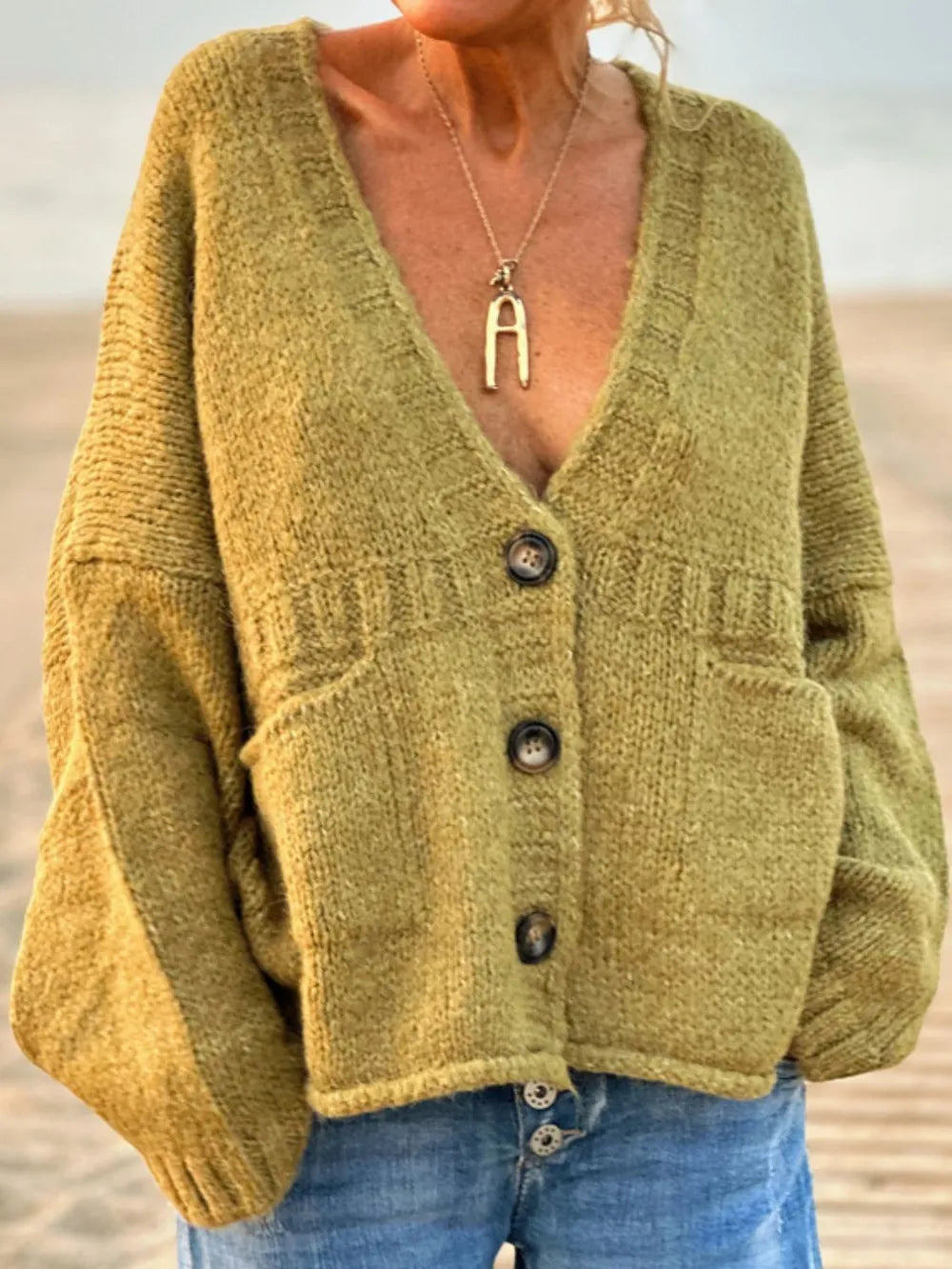 Cardigan col V