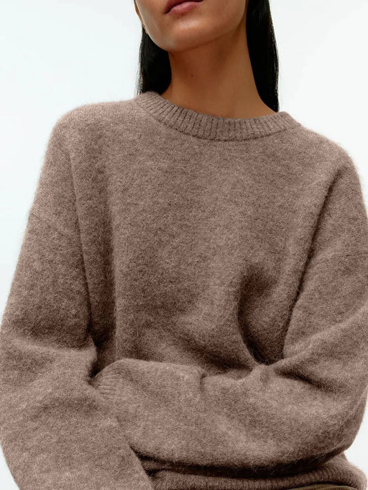 Pull col rond en coton cachemire