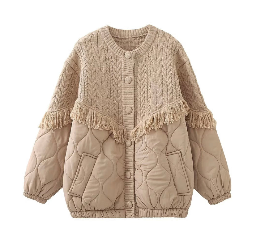 Manteau coton à frange