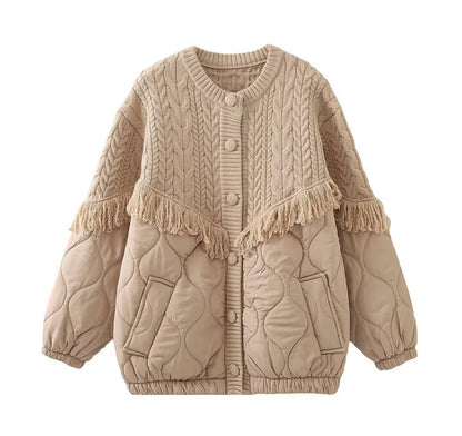 Manteau coton à frange