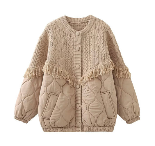 Manteau coton à frange