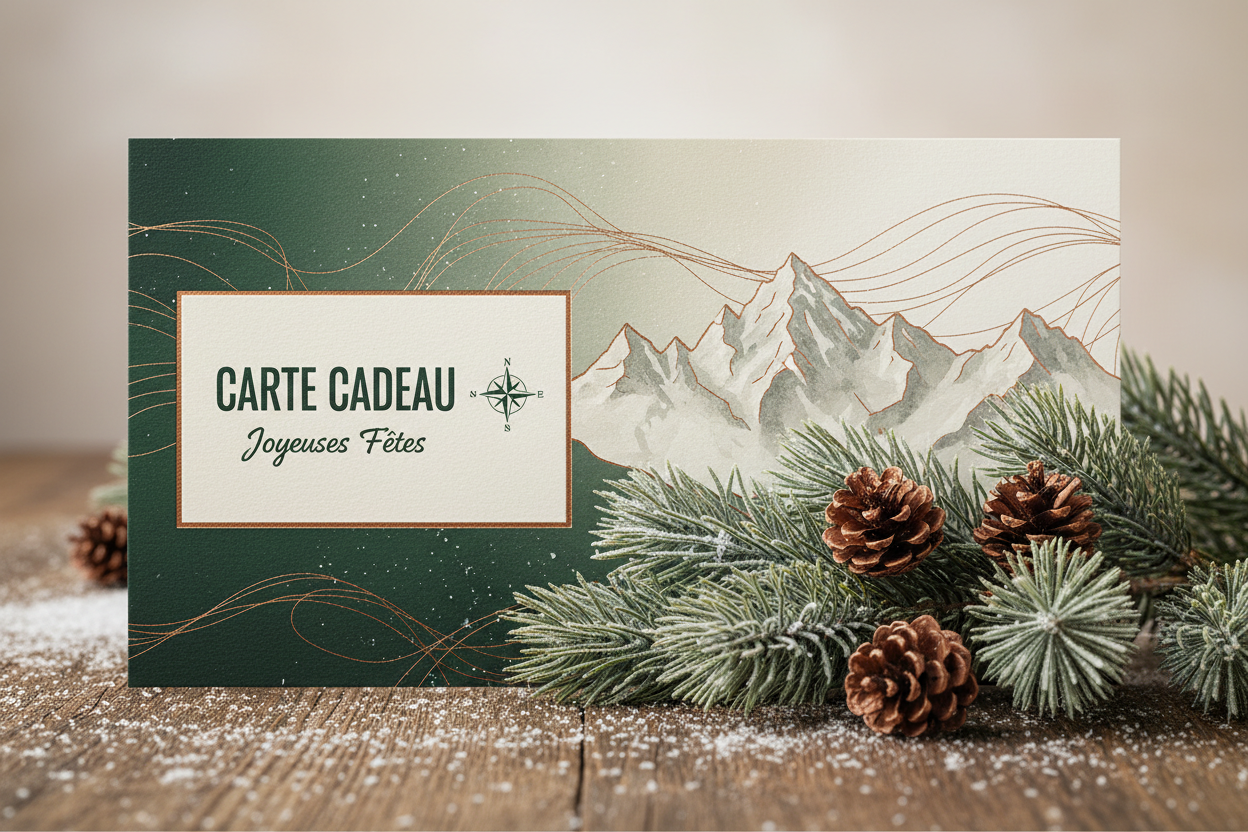 Carte cadeau Noël montagne